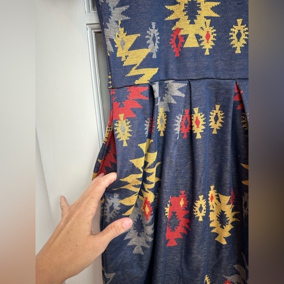 LuLaRoe Aztec Tribal Fit & Flare Amelia Dress Southwestern Jacquard Plus Size 2X - Picture 8 of 11